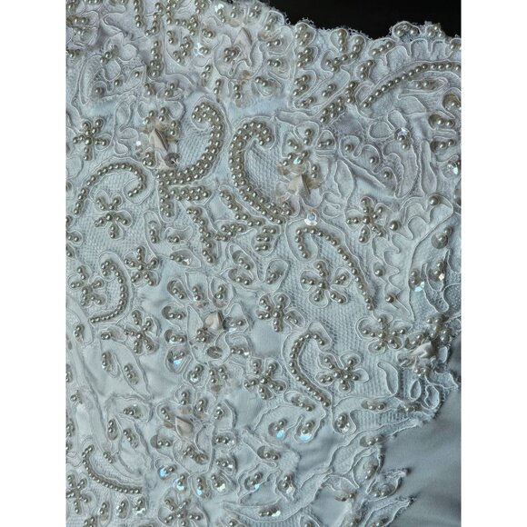 Vintage 2-Tone Square Neck Renaissance Waist Wedding Gown - Michelangelo - Picture 16 of 16